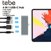 Tebe USB-C Hub 4 IN 1 Type-c to 4K HDMI-compatible 3.5mm Audio Headphones Jack USB 3.0 Splitter Adapter Type-c Hub for iPad Pro 1