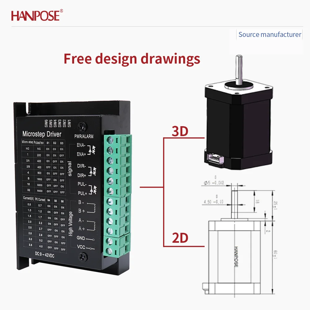 스테퍼 모터 드라이버 TB6600 전류 4.0A 서브디비전 32, NEMA23 및 NEMA17 모터와 호환 가능