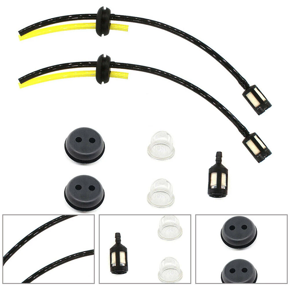 2 Set Fuel Line Hose Tubes Trimmer Cutter Whipper Snipper Fuel Line Filter Hose Pipe Tank Kit String Trimmer Accessories