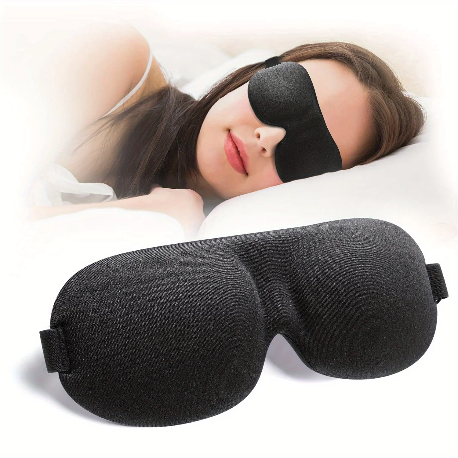 3D Sleep Eye Mask in use