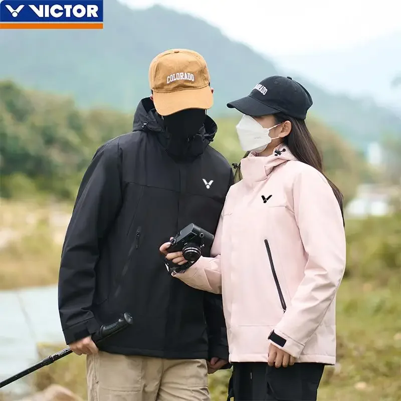 Victor New Men's and Women's Same Jacket Versatile, Simple, Light and Warm Sports Hooded Long-sleeved Jacket