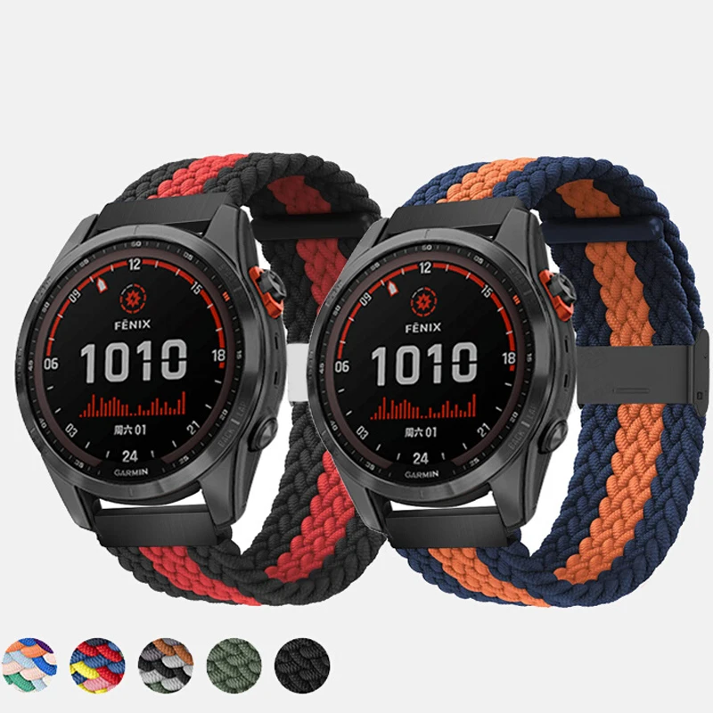 

Эластичный Плетеный ремешок для Garmin CAME 2 Plus SQ Music, ремешок для часов, нейлоновые регулируемые браслеты для Vivoactive 3 4 Vivomove HR Sport