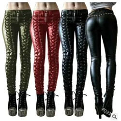 Women's Pants Punk Rock Pu Leather Feet Pants New Sexy Leggings Street Wear Leggings