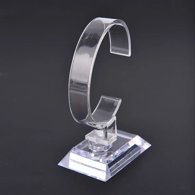 100 Teile/los Transparent Kunststoff Armbanduhr Display Rack Halter Verkauf Zeigen Fall Ständer Werkzeug Uhr Display-ständer – Detail 9