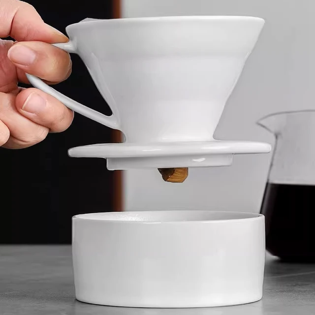 Ceramic Coffee Dripper Engine Coffee Brewing Filter Cup Pour Over Coffee Maker V Shape Drip Coffee Set