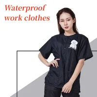 Pet Dog Grooming Work Clothes Pet Groomer Waterproof Uniforms Short Sleeved Apron Anti Hair Smock Pet Hospital Gown Pants Y0516 1