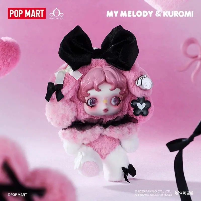 100% Original POP MART SKULLPANDA × My Melody Kuromi Plush