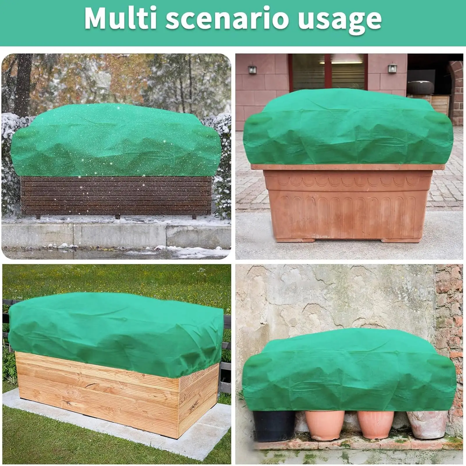 직사각형 식물 상자 커버 서리 방지 겨울 식물 보호대 정밀한 맞춤형 실내외 발코니 파티오 정원 식물용