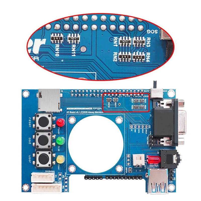 

Motherboard Kit Blue Motherboard Kit +USB Hub V2.1 Accessories For Mister FPGA 32MB For Terasic DE10-Nano Mister FPGA