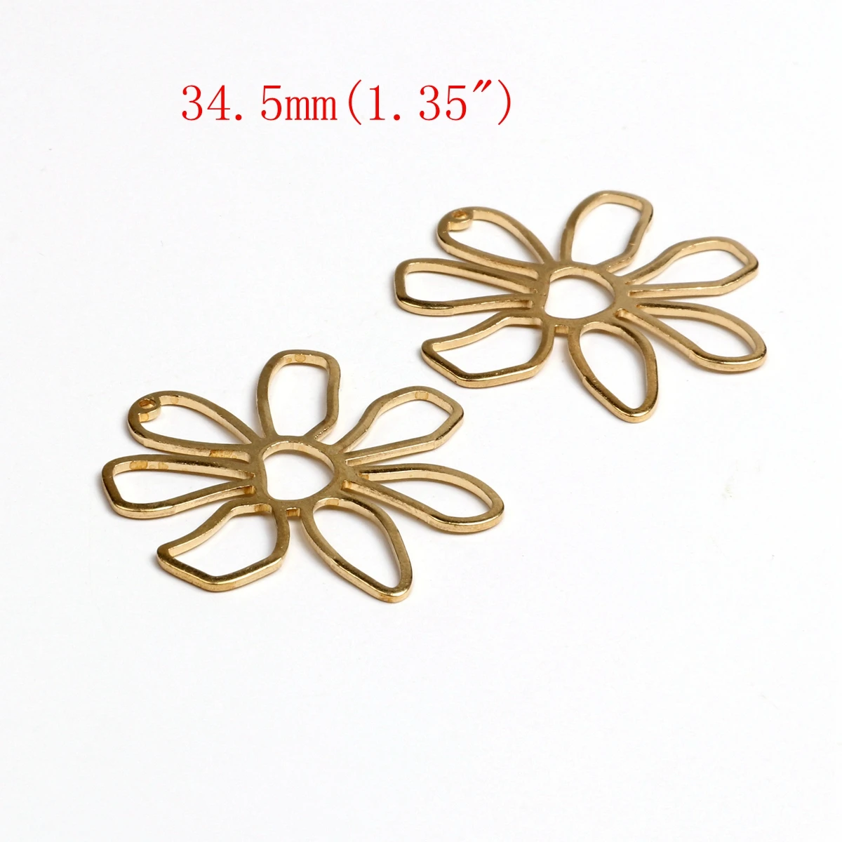 Gehämmerte Messing-Charms, Blumenverbinder, Zubehör für DIY-Ohrringe, Halskette, Armband, DIY-Herstellung, Schmuckzubehör – Detail 1