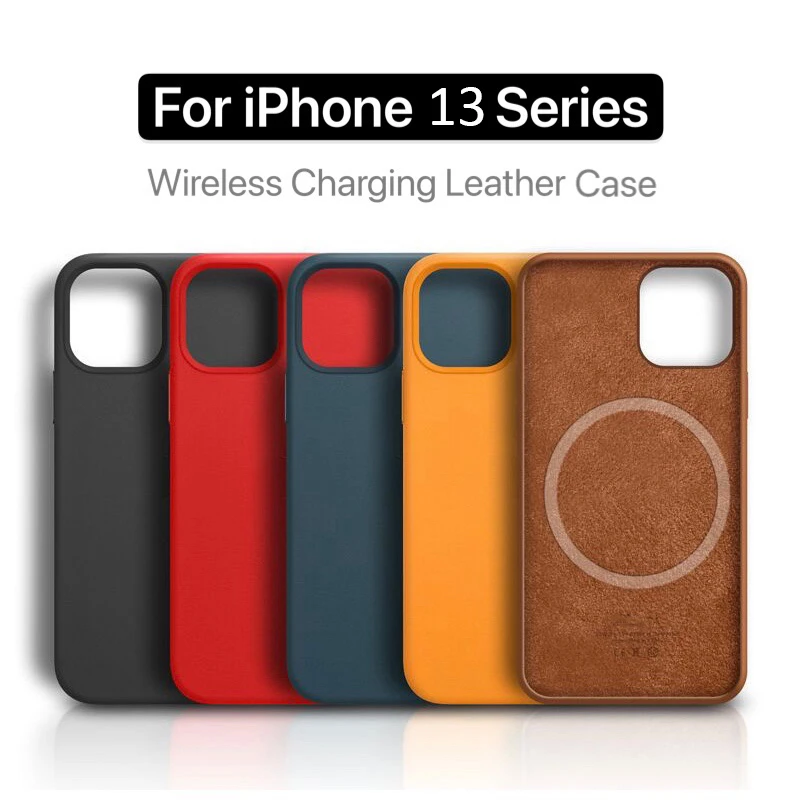 Original Leather Cover For Magsafe Case For iPhone 13 12 Pro Max Mini Case Official With Packing Box Logo Cover For iPhone 13Pro best buy magsafe charger