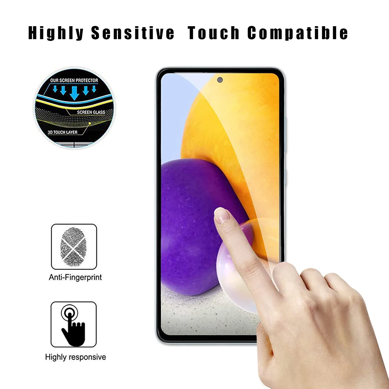 2/4Pcs Ｚ  A73 A72 4G 5G ȭ ȣ  ʸ    ˷̴ ź ȭ 