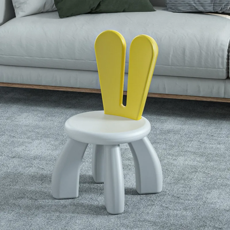 

Cartoon Backrest Kids Chairs Solid Structure Small Stool Safe And Tasteless Children's Stool Non-slip Foot Pad Step Stool