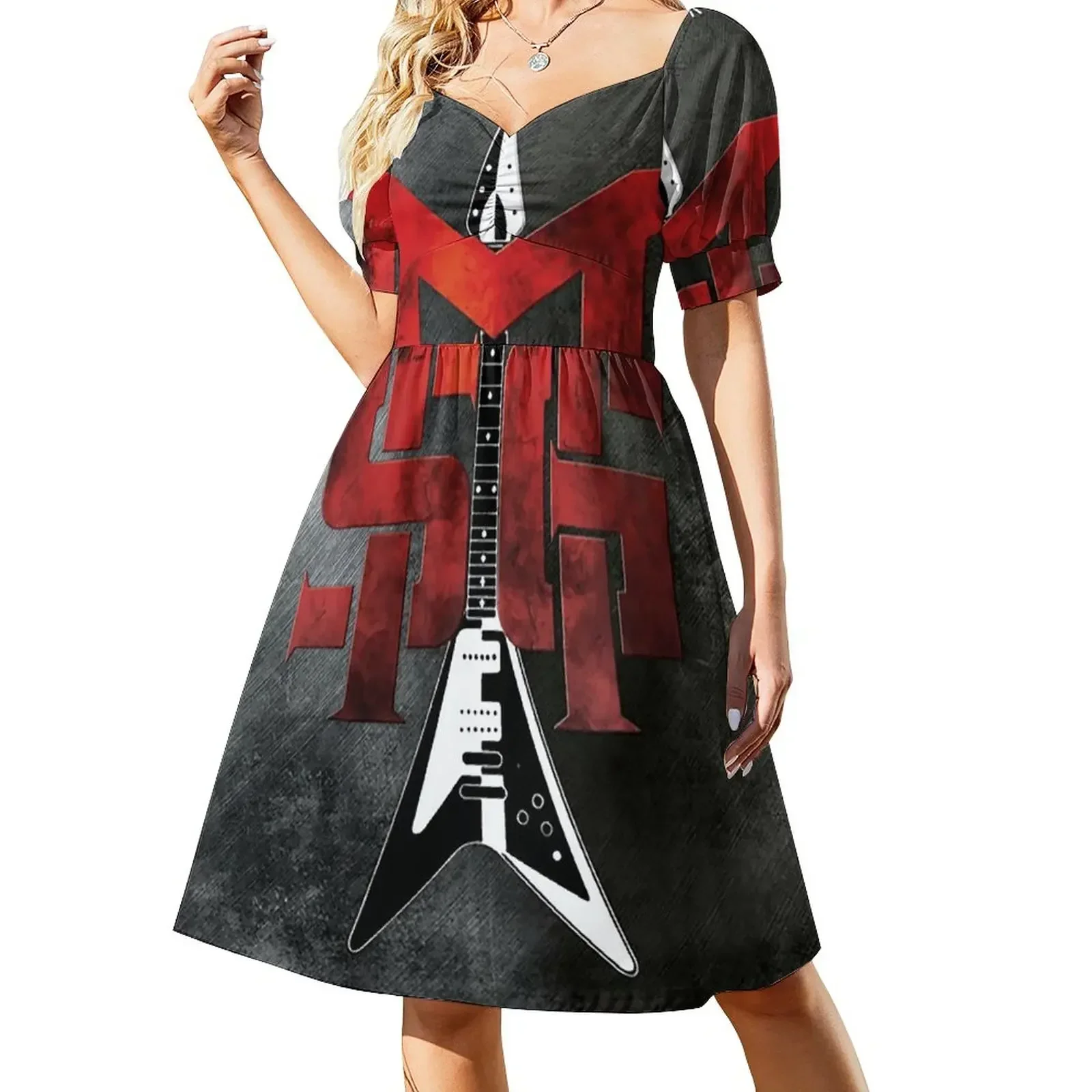 thumbnail image 1 of Vestido de verano suelto de manga corta con llanto por las naciones, vestido de verano para mujer, 1 of 8