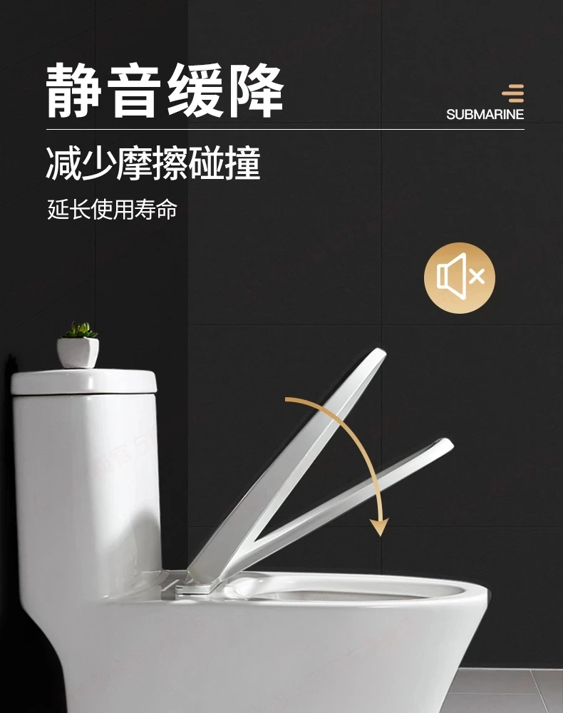 Toilet Seat Cover Toilet Seat Accessories PP Universal Slow-Close Toilet Seat Lid Cover Set Thicken Replacement Antibacterial Square Round O/V Type Toilet Seats