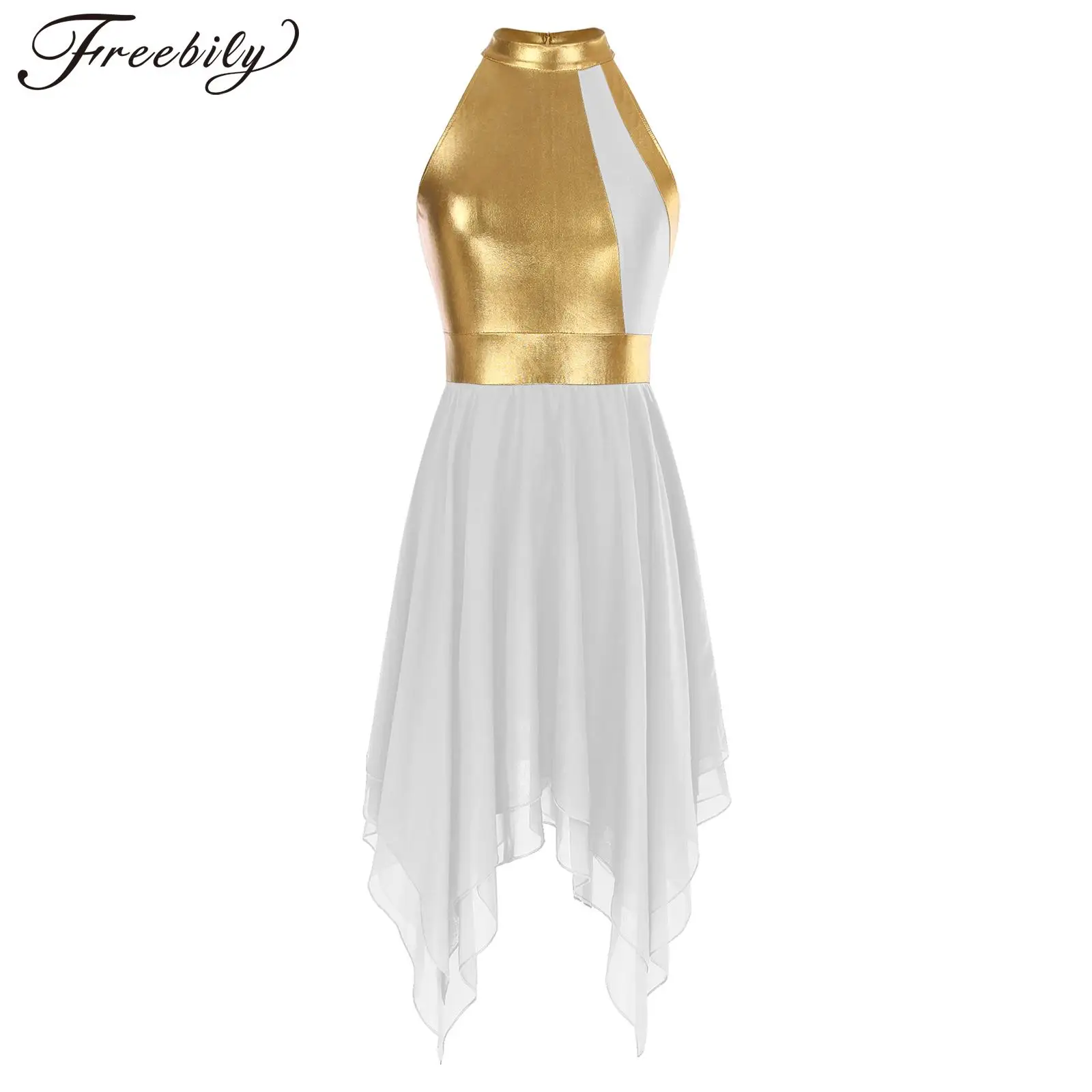 

Women Asymmetrical Hem Ballet Dance Tutu Dress Gymnastics Leotard Modern Ballroom Contemporary Lyrical Dance Performance Costume