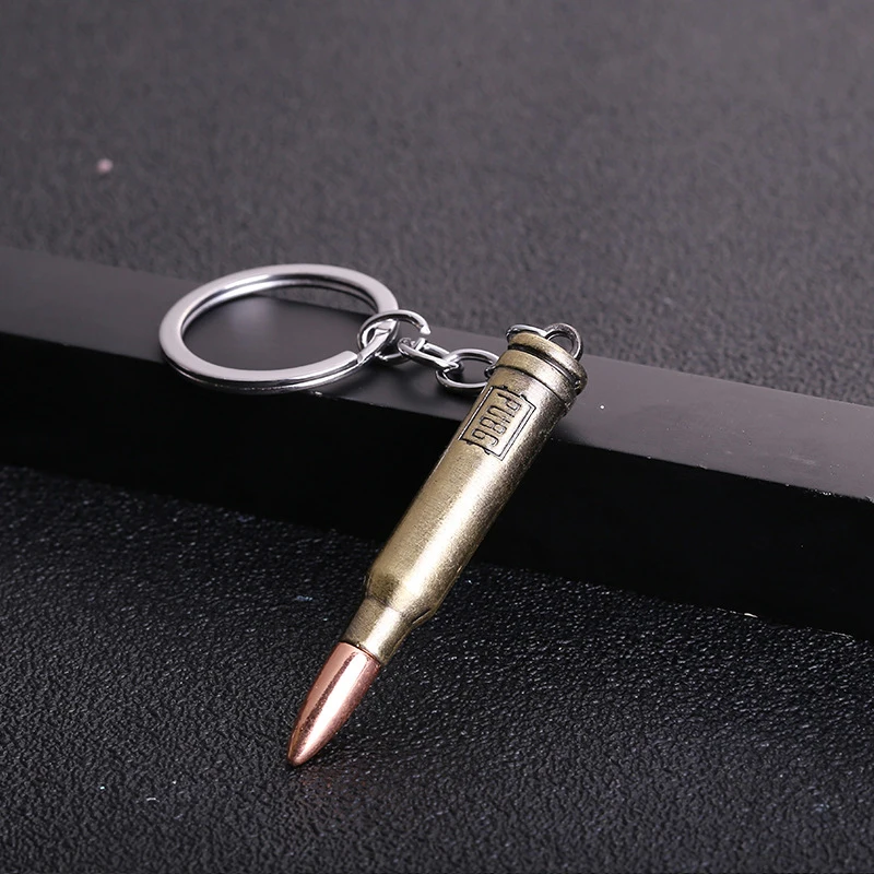 Alloy Key Chain New Counter Strike Guns Bullet Revolver Keychain Car Keyring Jewelry Men Gift 64Mm