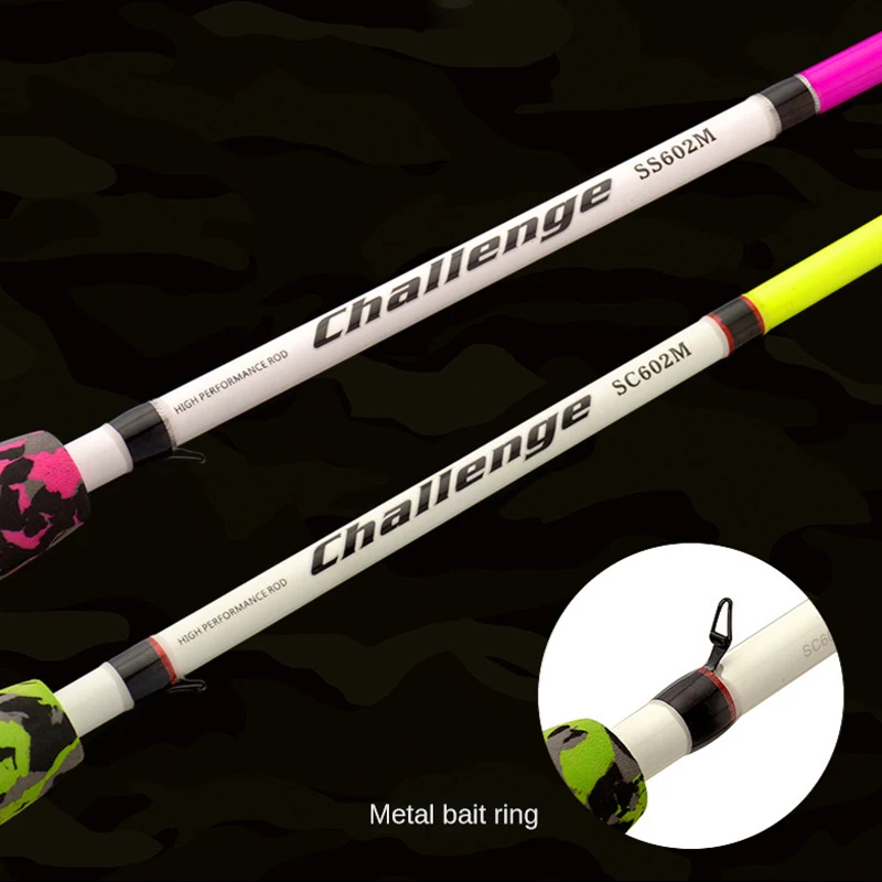 Pink Lure Fishing Rod 1.8m Camouflage Fiberglass Fishing Rod M Adjustment 2  Sections Plug-in Sea Fishing Rods Fishing Gear - AliExpress