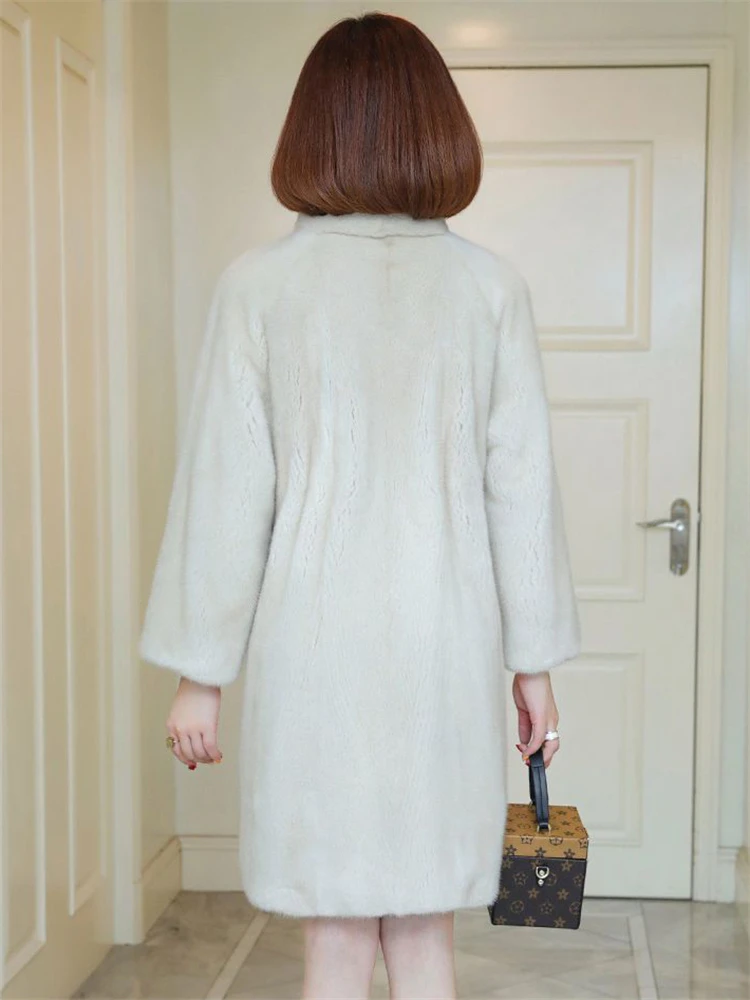 Plush Winter Faux Fur Overcoats Warm Thicken Imitate Mink Jackets Oversize 85kg Loose Jaqueta Feminina Elegant Mid-lenght Casaco