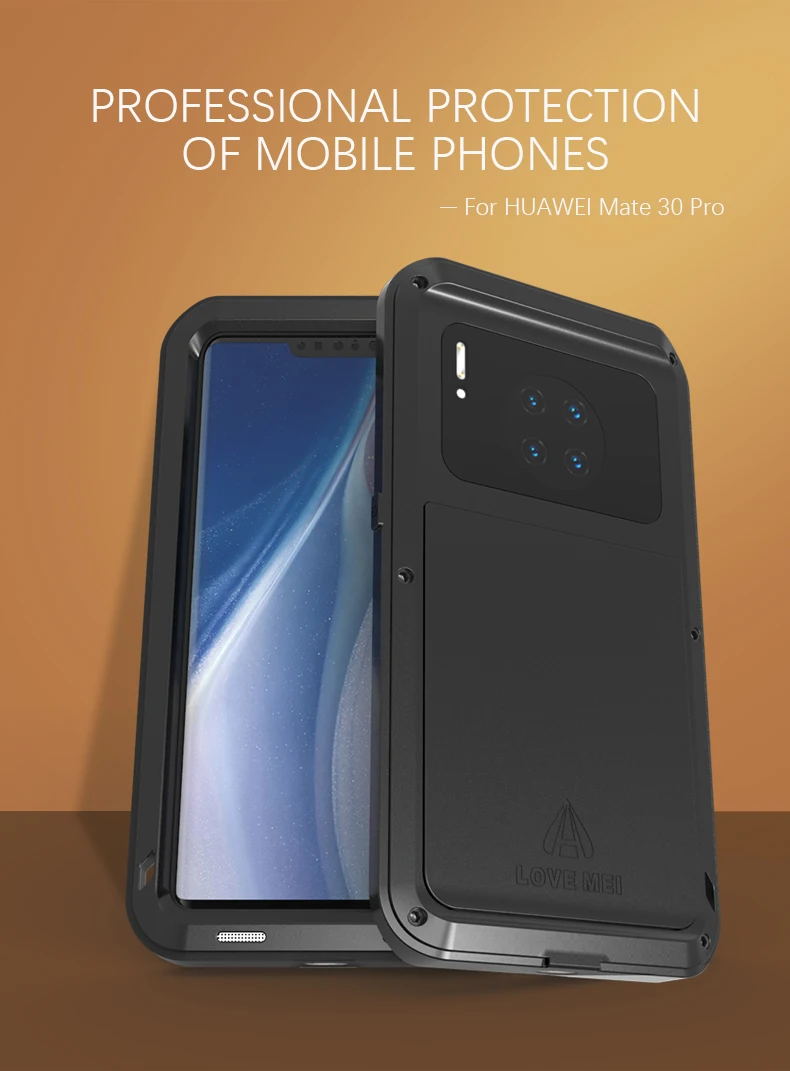 

For Huawei Mate 30 Pro Cases Metal Aluminum + Hybrid Silicon Shockproof Dirtproof Armor Case For Huawei Mate30 Pro Case