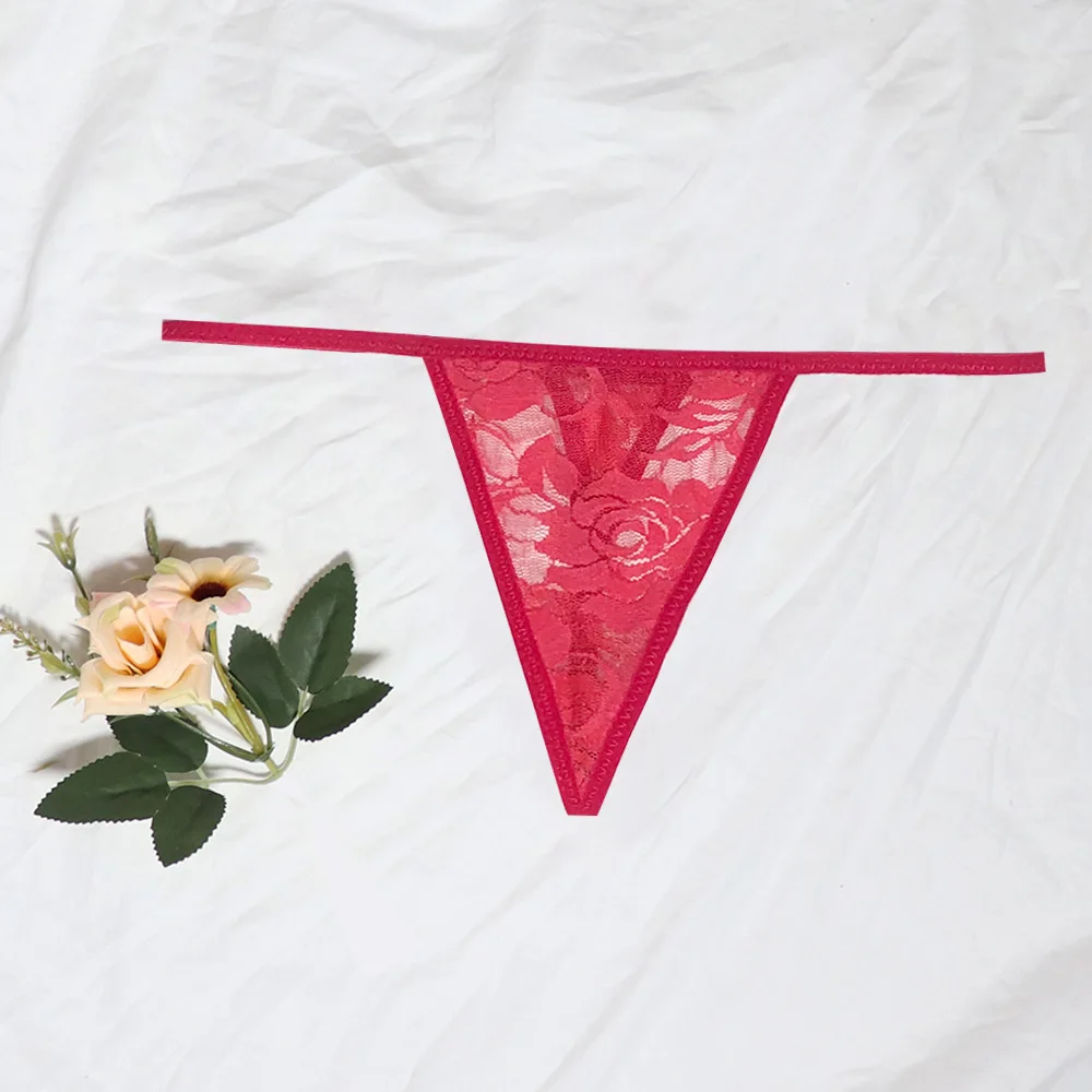 Sexy Female Thong Low Waist Lace Female Lingerie Mesh Embroidered Briefs Women Undeearwr Fashion Bikini Panties Comfort G String