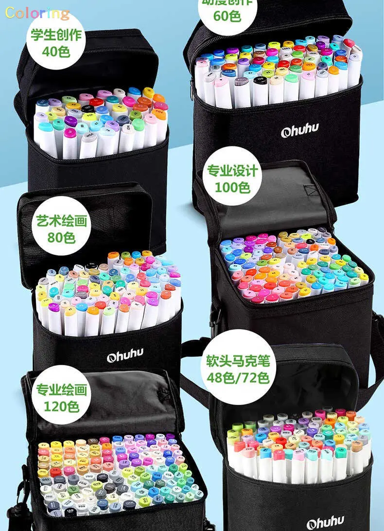 【限定品】Ohuhu 78ピースアーティストセット Ohuhu Alcohol Based Markers, Double Tipped Art Marker Set