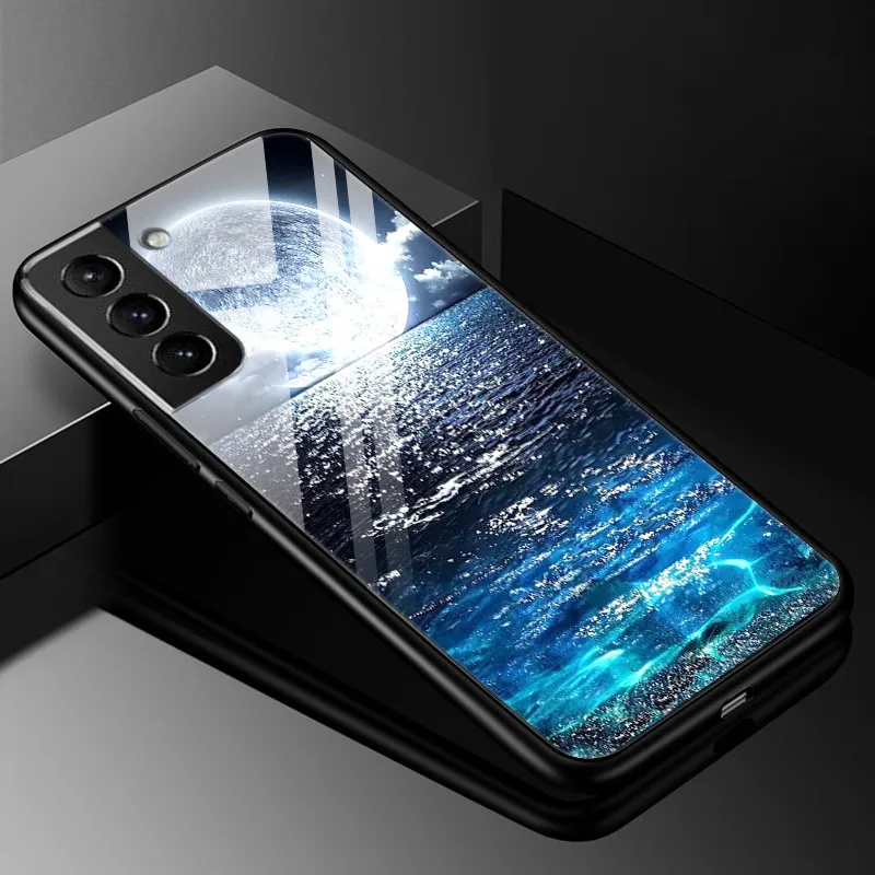 Luxury Tempered Glass Phone Case with Hard Back Bumper and Enhanced Protection