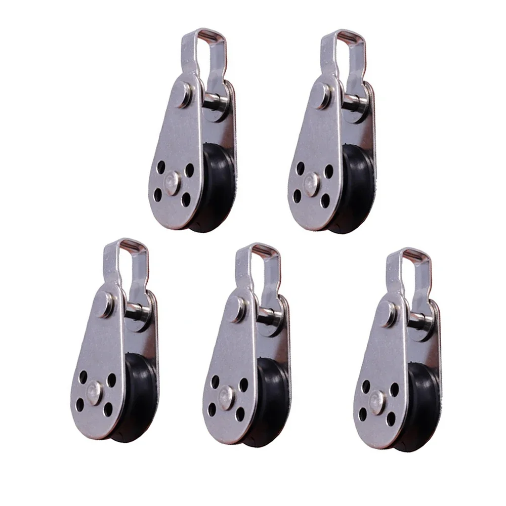 5PCS 316 Stainless Steel Pulley 60mm Wire Rope Crane Block Hanging Towing Wheel for 2mm To 8mm Metal Roller