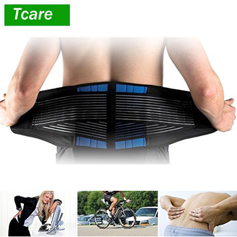 Tcare Adjustable Neoprene Double Pull Lumbar Support Lower Brace Pain Relief Waist Band S-6XL Plus Size, Unisex Back Belt Lumbar