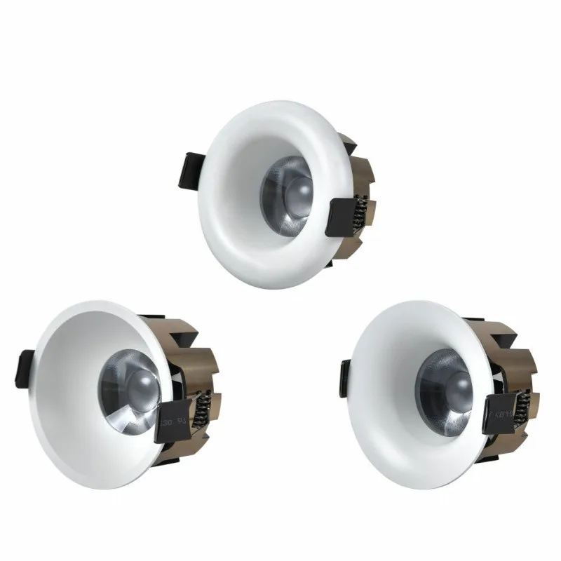 내장형 LED 다운라이트 깊은 눈부심 방지 천장 조명 디밍이 가능한 스포트라이트 5W 7W 10W 12W Ac 85-265v 아치형 실내 조명