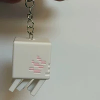 Game Ghast Cosplay Keychain Kawaii 3D Printing Keyring Key Chain Desktop Decoration Bag Accessory Ornament Prop 3