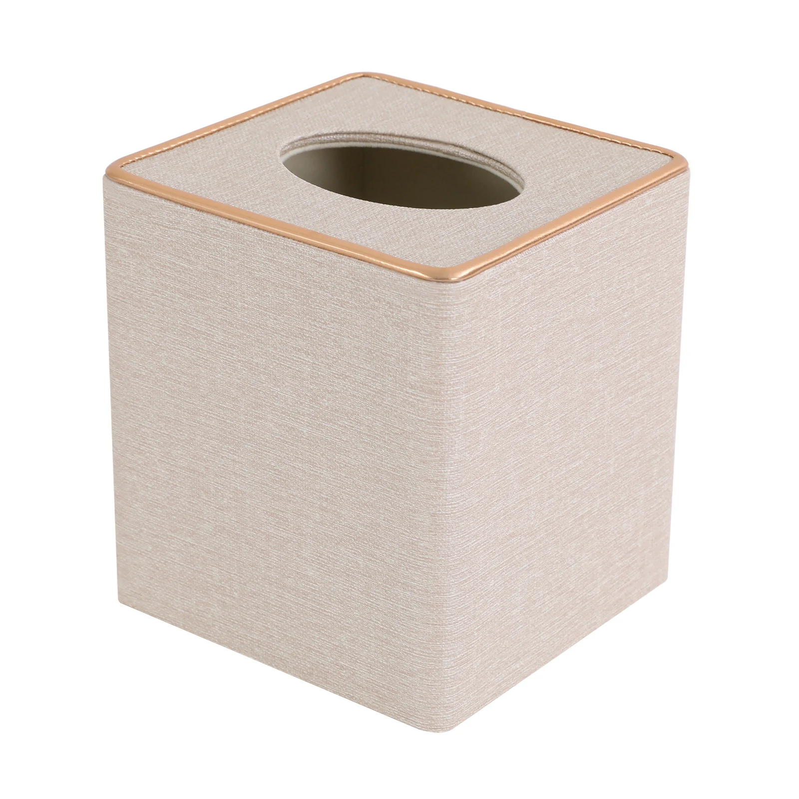 Moderner quadratischer Taschentuchspender in Off-White mit magnetischem Boden für weiche Taschentücher, kernloses Rollenpapier und Hartboxen – Detail 5