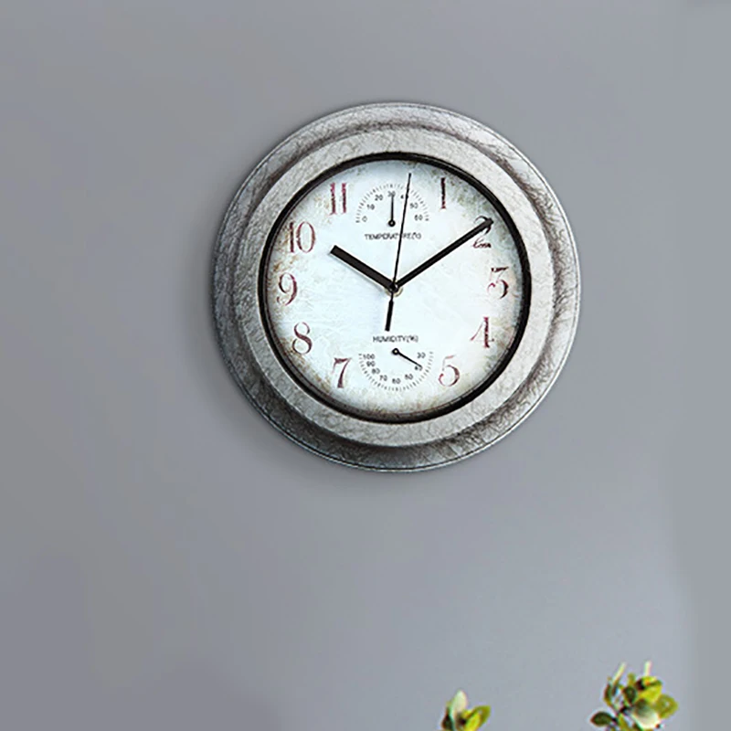 

Digital Garden Wall Clock Vintage Bathroom Waterproof Round Clock Wall Watches Mechanism Duvar Saati Modern Home Decor YX50WC