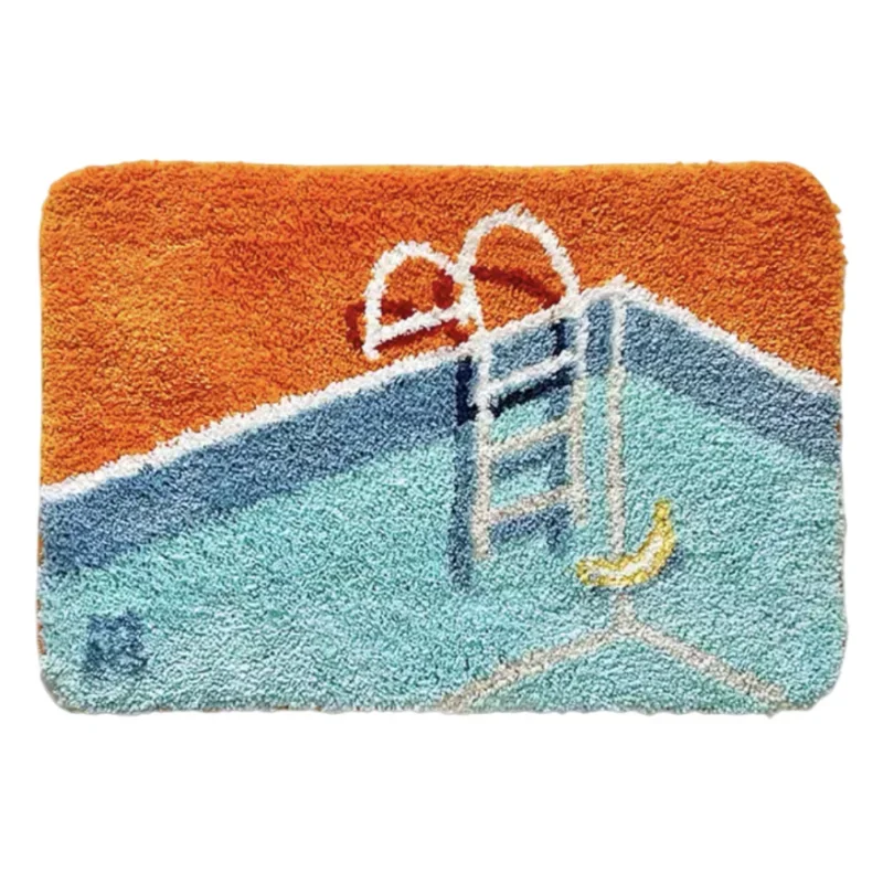 

Soft and Cozy Home Decoration Rugs Swimming Pool Pattern Door Mat Tufted Bedroom Carpet Korean Style Kitchen and Bathroom Mats