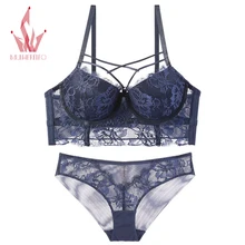 

Mulherelfo Sexy Lace Lingerie Women Underwear Embroidery Seamless Bras Panties Sets Female Short Skin Care Kits Sensual Intimate