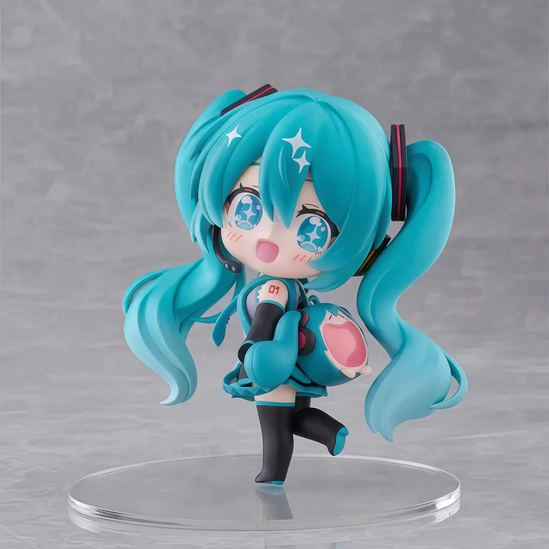 Hatsune Miku Chibi Figur UWA Serie Weiches, flauschiges Lächeln Ita Bag Style Anime Peripherie Sammlerstück Vocaloid Süßes Mädchen Auf Lager
