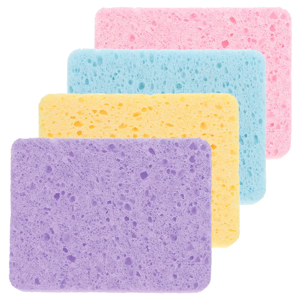 4Pcs 생생한 색상 코드화된 수채화 그림 스펀지 예술가를 위한 슈퍼 흡수성 사각형 아트 청소 스펀지 일러스트레이션 핸드