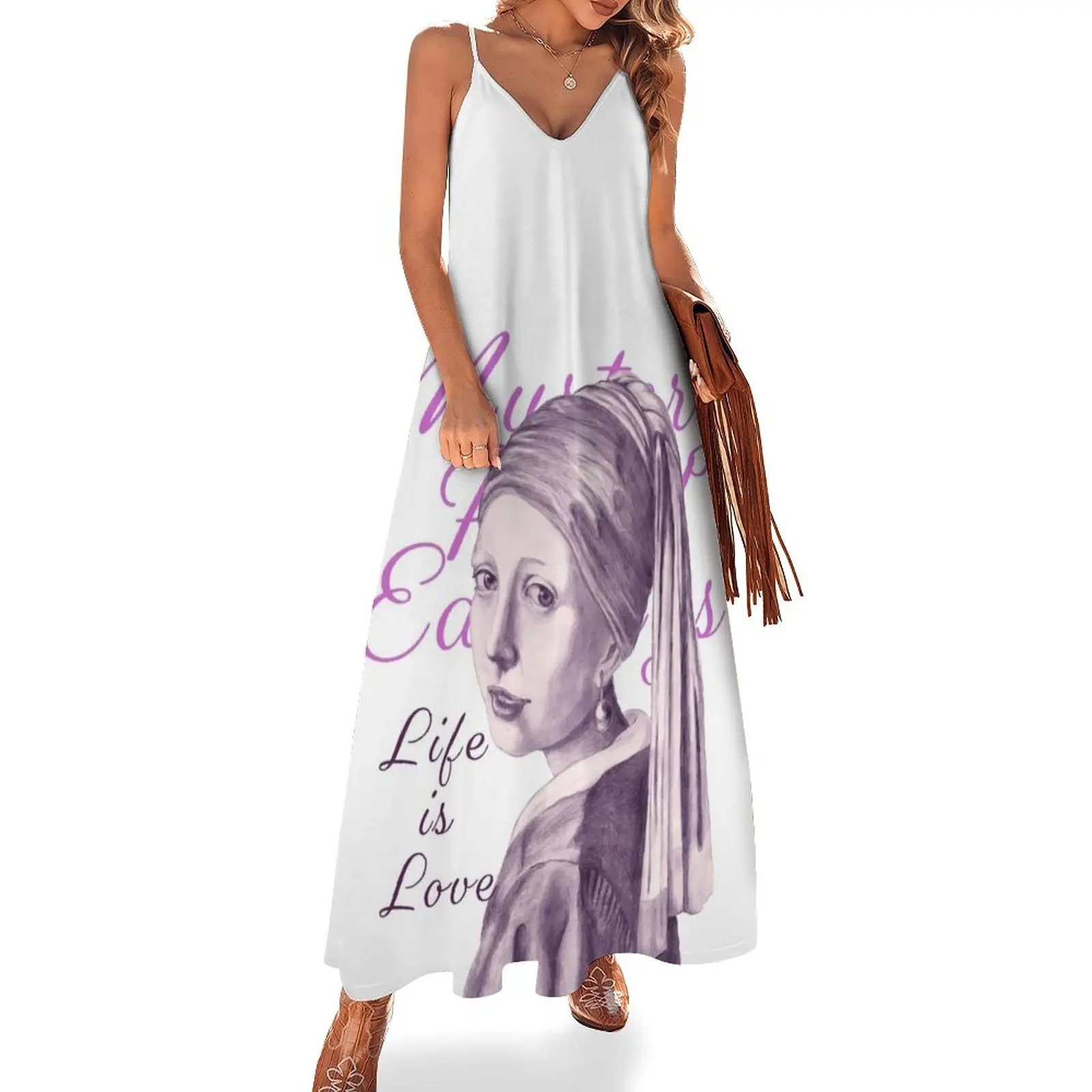 

New Girl With a Pearl Earrings Sleeveless Dress birthday dresses for women summer dresses for women 2023 dress dresses
