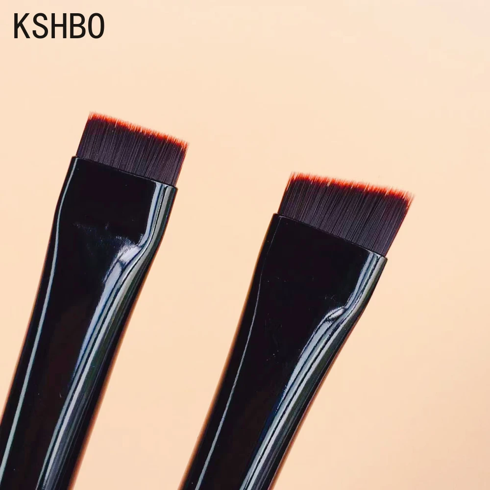 KSHBO Thin Eyebrow Eyeliner Brush Super Fine Angled Brow Contour Brush Portable Women Eyebrow Liner Cream Cosmetic Makeup Tools