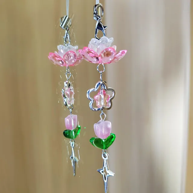 thumbnail image 2 of SIEYIO Cute Phone Strap Flower Phone Chain Sweet Lilys Of The Valley Diy Phone Charm 2 of 11