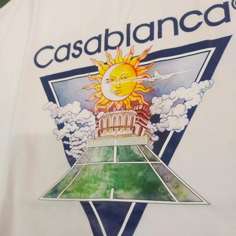 

CASABLANCA T-shirts High Quality Tennis Club Court Letter Print Short Sleeve Oversized Cotton T Shirts
