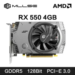 MLLSE AMD Radeon RX 550 4GB Placa De Video Graphics Card GDDR5 128bit PCI-E X16 HDMI DP DVI rx 550 4gb Desktop Gaming Video Card