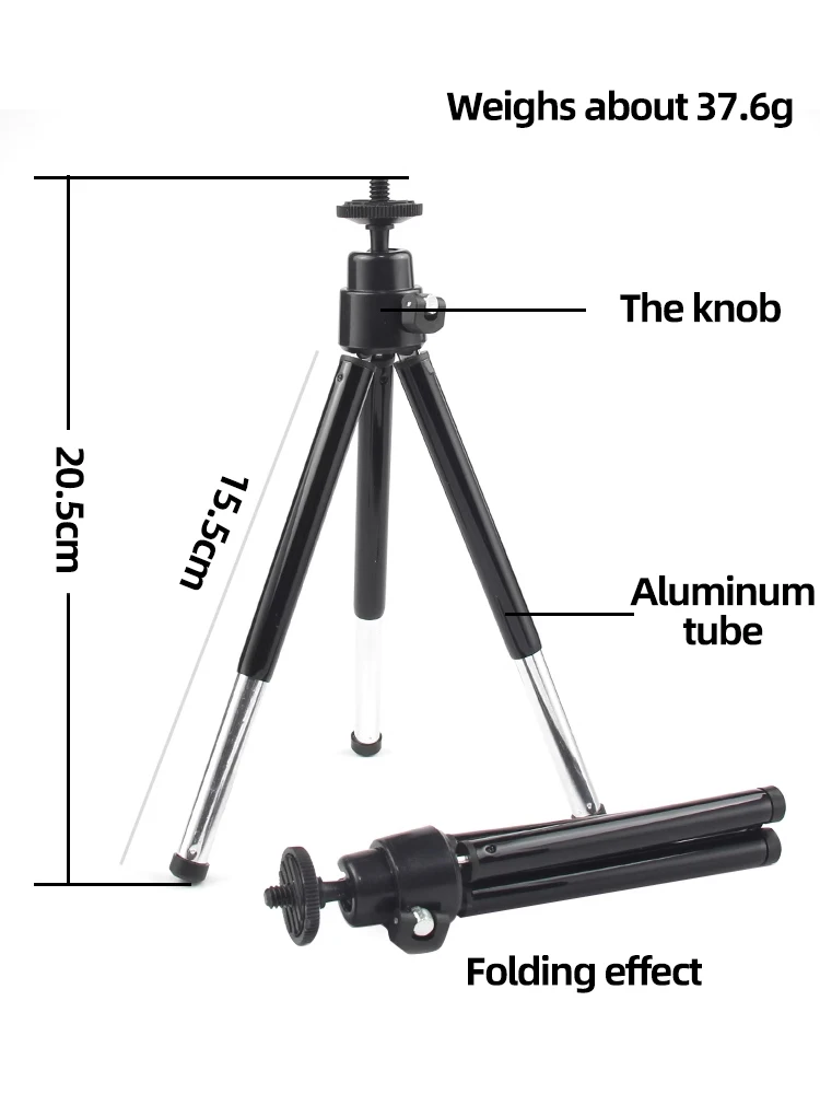 Mini Tripod for Webcam Phone Metal Extendable Webcam Desktop Tripod for GoPro Hero 13 12 11 10 9 insta360 DJI Osmo Action Camera