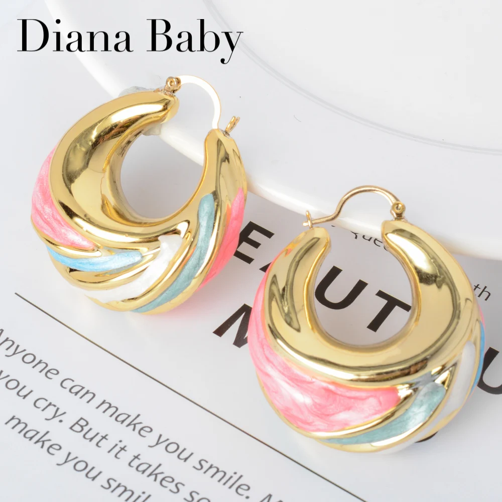 

Y2K Cute Sweet Circle Hoop Earrings For Women Large Chunky Metal Drop Earrings Elegant Party Jewelry Accessories Wholesale