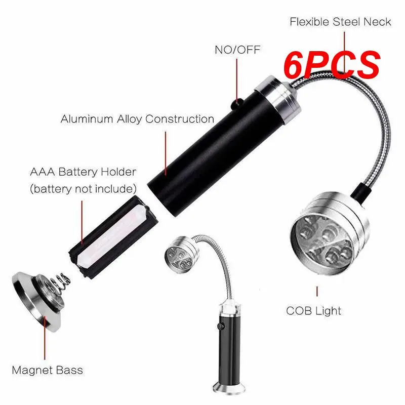 6Pcs Magnetic Bbq Light Barbecue Accessori Per Grigliate A Carbone Resistente Al Calore Weber Grill Barbeque Lampada Di Illuminazione A Led Per Estern