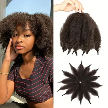 8inch Curly Braid Hair Synthetic Extensions Short Braiding Hair For Africa Women Pure Color Afro Kinky Curly Hair Braids 1