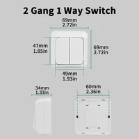 White EU Standard Rocker Switch On/Off Wall Surface 2 Gang 1 Way Button Light Switch Spray Plastic Flame Retardant Classic Way - Image 6
