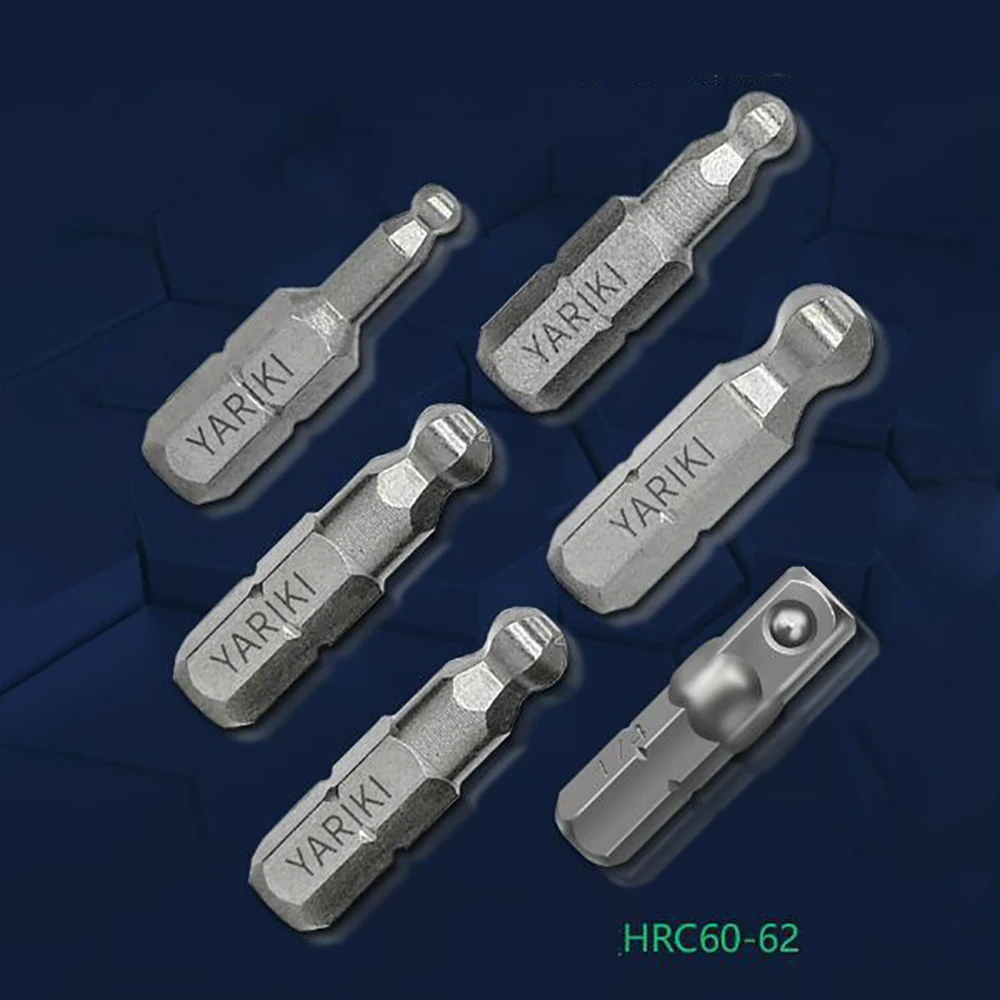 3Pcs Magnetic 1/4 Inch Ball Screwdriver Bits - Auto Repair Tools 25mm Length 3/4/5/6mm Screwdriver Head