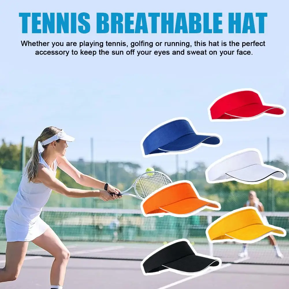 Empty Visor Cap Women Sunscreen Hats Man Cotton Snapback Cap Adjustable For Running Tennis Golf Unisex