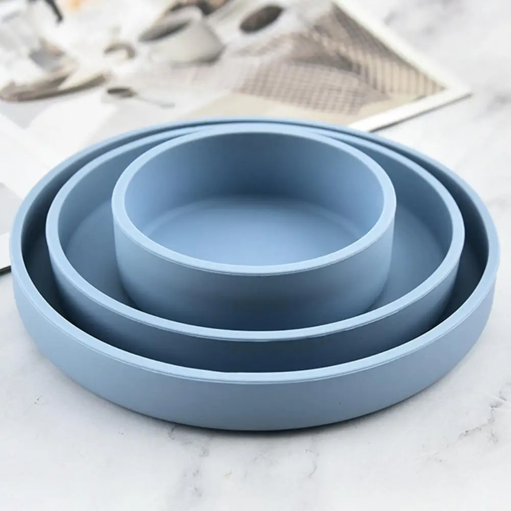 Microwaveable Children Tableware Set Versatile Silicone Children's Tableware Set Heat-resistant Round Pan Bowl for Home Dining